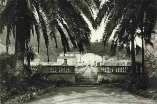 AK / Ansichtskarte SOLLER Mallorca ES Jardines-de-Alfabia Palmen Garten Treppe Gelaender Brunnen Berge