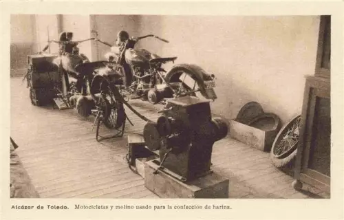 AK / Ansichtskarte TOLEDO Castilla-La Mancha ES Alcázar-de-Toledo Motorraeder Muehle Mehlherstellung Buergerkrieg Ausstellung Innenraum