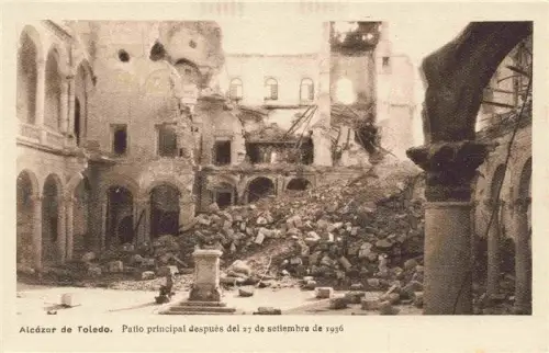 AK / Ansichtskarte Alcazar de TOLEDO Castilla-La Mancha ES Alcázar Patio-principal Ruinen Zerstoerung Buergerkrieg Innenhof Bogengaenge Schutt