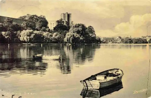AK / Ansichtskarte Kolding DK Kolding-Soen See Ruderboote Spiegelung Kirchturm Weiden Stadtsilhouette