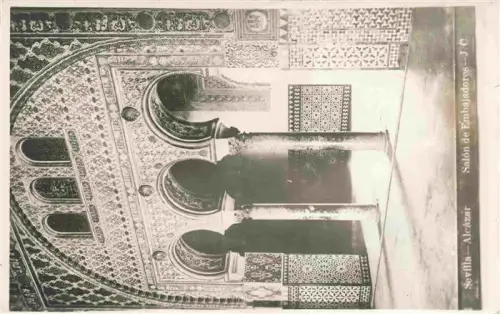 AK / Ansichtskarte SEVILLA Andalucia ES Alcazar Salon-de-Embajadores Maurische-Architektur Saeulen Boegen Ornamentik S/W