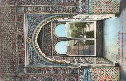 AK / Ansichtskarte GRANADA Andalucia ES Alhambra Aljimez-de-la-Cautiva-Isabel-de-Solis Torbogen Maurische-Ornamentik Kacheln Handkoloriert
