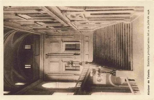 AK / Ansichtskarte TOLEDO Castilla-La Mancha ES Alcazar-de-Toledo Escalera-principal Treppenhaus Innenraum Gewoelbe S/W