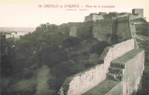 AK / Ansichtskarte Sagunto Valencia ES Castillo-de-Sagunto Ciudadela Burg Mauern Zinnen Huegel Festung
