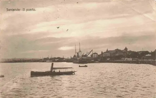 AK / Ansichtskarte SANTANDER Cantabria ES El-puerto Hafen Dampfschiffe Boote Stadtansicht Bucht