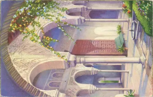 AK / Ansichtskarte GRANADA Andalucia ES Alhambra Generalife Innenhof Maurische-Architektur Boegen Saeulen Brunnen Blumen