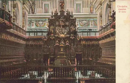 AK / Ansichtskarte Cordoba Andalucia ES Catedral El-Coro Chorgestuehl Altar Skulpturen Innenraum Barock