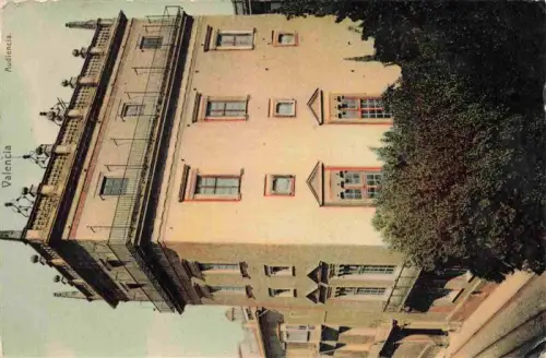 AK / Ansichtskarte VALENCIA  Valenciana ES Audiencia Justizpalast Fassade Barockfenster Balkon Baeume