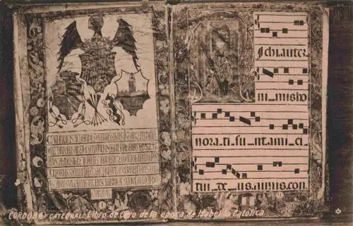 AK / Ansichtskarte Cordoba Andalucia ES Catedral Libro-de-Coro Isabel-la-Católica Choralbuch Wappen Illumination Mittelalter