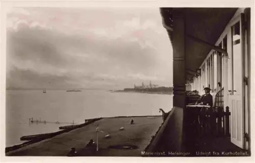 AK / Ansichtskarte Marienlyst Helsingor DK Marienlyst Kurhotellet Hotel Ostsee Meeresblick Terrasse Schiff Balkon