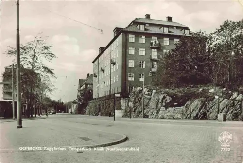 AK / Ansichtskarte GoeTEBORG Sweden aenggården Ortopediska-Klinik Vanfoereanstalten Strasse Wohnblock Felsen Strassenlaternen