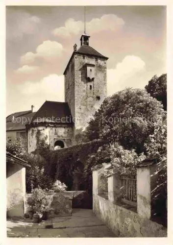 AK / Ansichtskarte Neuburg Inn Bayern Schloss-Neuburg Kuenstlerheim Turm Torturm Stadtmauer Baeume