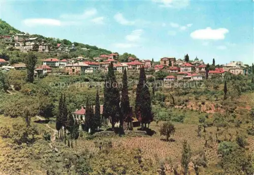 AK / Ansichtskarte Karies Athos Mount Greece Mont-Athos Dorf Zypressen Weinberge Haenger Ortschaft Kirche