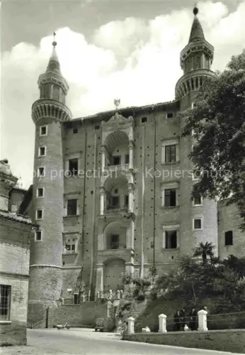 AK / Ansichtskarte Urbino PESARO Marche IT Torricini Palazzo-Ducale Turm Renaissance Fassade Strasse