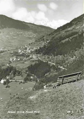 AK / Ansichtskarte Jerzens Pitztal Tirol AT Pitztal Berge Tal Panorama Bank Gletscher Wiesen Dorf