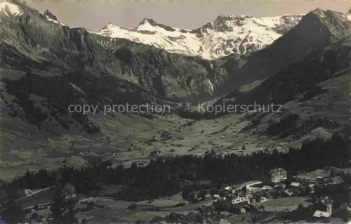 AK / Ansichtskarte Adelboden Frutigen BE Tachringelochtighorn Steghorn Wildstrubel Bergtal Wiesen Wald Hotel Berge