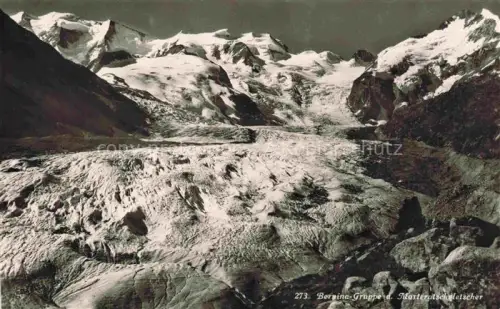 AK / Ansichtskarte Morteratsch GR Bernina-Gruppe Morteratschgletscher Gletscher Berge Schnee Felsen
