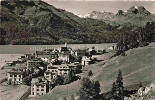 AK / Ansichtskarte Silvaplana GR Piz-La-Margna Silvaplanersee Ortschaft Kirche Berge Wald
