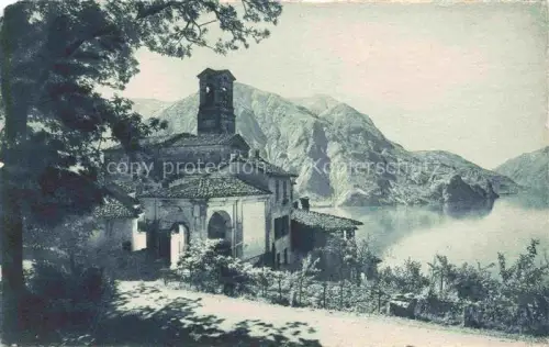 AK / Ansichtskarte Castagnola-Cassarate Chiesa-di-Castagnola Monte-Caprino Kirche Lago-di-Lugano Berge