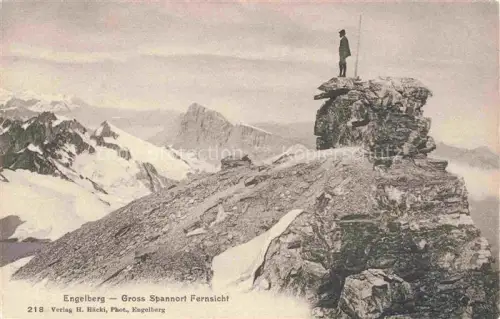 AK / Ansichtskarte Spannort Grosser 3202m Engelberg OW Bergpanorama Schnee Felsen Gletscher Fernsicht Alpinist Gipfel Berge