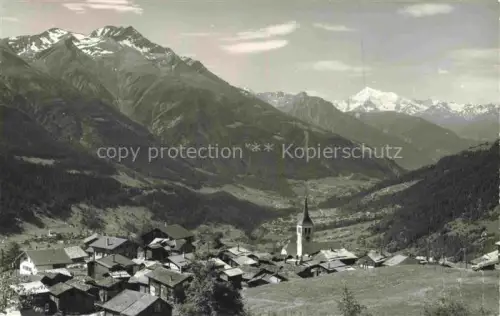 AK / Ansichtskarte Bellwald GOMS VS Weisshorn Bergdorf Kirche Talansicht Berge Wald Goms