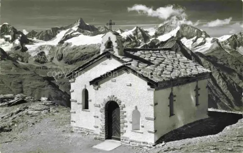 AK / Ansichtskarte ZERMATT VS Kappelle Gornergrat Zinalrothorn Weisshorn Kapelle Gletscher Bergpanorama