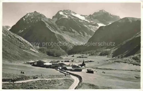AK / Ansichtskarte Sertig Davos GR Sertig-Doerfli Mittagshorn Plattenhorn Hochducan Bergdorf Hochtal Kirche Wiesen