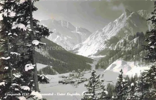 AK / Ansichtskarte Compatsch Kompatsch Samnaun Dorf GR Samnauntal Unter-Engadin Winterlandschaft Schnee Bergdorf Tannen Gebirge