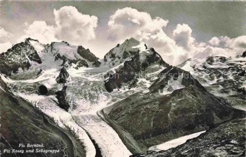 AK / Ansichtskarte Piz Bernina 4049m GR Piz-Roseg Sellagruppe Gletscher Hochgebirge Schnee Felsen Gipfel
