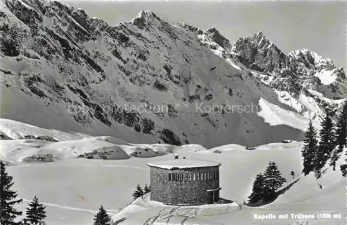 AK / Ansichtskarte Truebsee 1800m Engelberg OW Kapelle Schnee Winterlandschaft Berge Tannen Hotel-Truebsee Engelberg