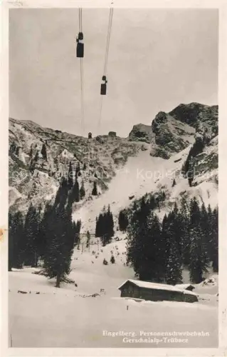 AK / Ansichtskarte Engelberg  OW Personenschwebebahn Gerschnialp-Truebsee Gondeln Winter Schnee Felsen Huette Wald