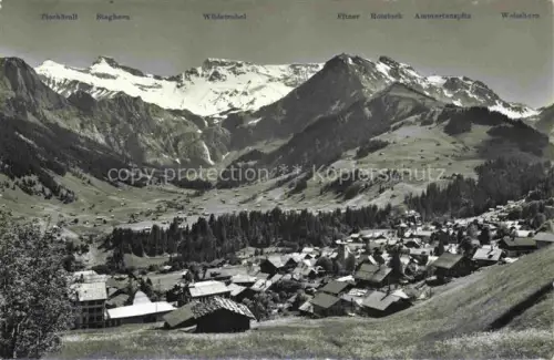 AK / Ansichtskarte Adelboden Frutigen BE Wildstrubel Steghorn Ammertenspitz Tierhoralt Dorf Alphuetten Boden Alpenpanorama