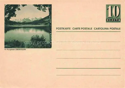 AK / Ansichtskarte Oberaegeri Ober-Aegeri ZG See Berge Kurgebiet Wald Spiegelung Schneeberge aegerital