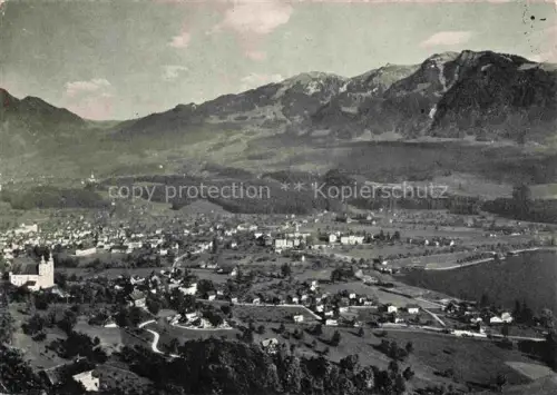 AK / Ansichtskarte Sarnen Obwalden OW Sarnen Stadtpanorama Kirche Tal Berge Dorfansicht Landschaft