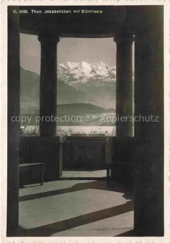 AK / Ansichtskarte THUN Thoune BE Jakobshuebeli Bluemlisalp Thunersee Saeulen Tempel Berge