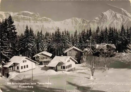 AK / Ansichtskarte Flumserberg Flumserberge Sarganserland SG Ferienhaeuser Tannenheim Wald Schnee Winterlandschaft Gebirge Berghaus