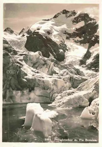 AK / Ansichtskarte Persgletscher Munt Pers Pontresina GR Persgletscher Piz-Bernina Gletscher Eisschollen Gletschersee Schnee Felsen