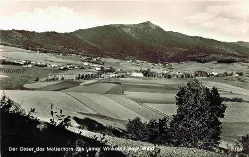 AK / Ansichtskarte Lam Oberpfalz Bayerischer Wald CHAM Bayern Osser Berg Lamer-Winkel Dorf Felder Wald Kirche Bayerischer-Wald