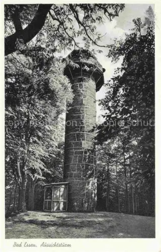 AK / Ansichtskarte Bad Essen Niedersachsen Aussichtsturm Wald Bruchsteinturm Baeume Weg