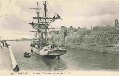 AK / Ansichtskarte DIEPPE 76 Seine-Maritime Pont-Tournant-du-Pollet Drehbruecke Segelschiff Hafen Kanal Pollet