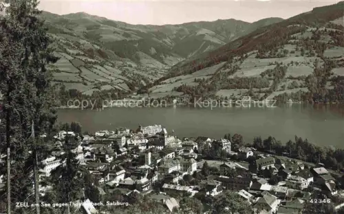 AK / Ansichtskarte Zell See AT Zell-am-See See Thuernbach Stadtansicht Berge Alpen Haeuser Kirche