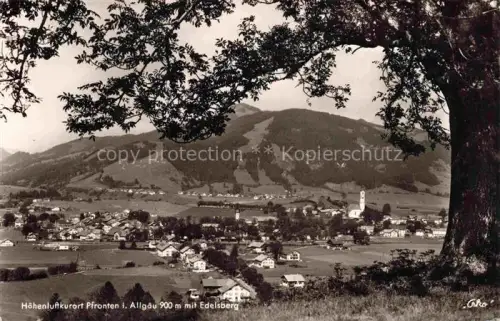 AK / Ansichtskarte Pfronten Ostallgaeu Bayern Allgaeu Edelsberg Berg Dorf Kirche Wiesen Wald Hoehenluftkurort