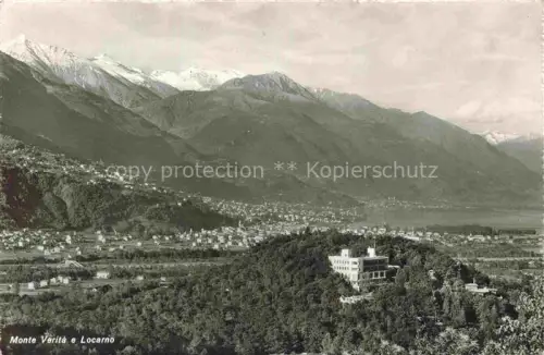 AK / Ansichtskarte LOCARNO Lago Maggiore TI Monte-Verità Panorama Stadt Lago-Maggiore Berge Alpen Wald Kurhaus