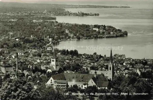 AK / Ansichtskarte RORSCHACH Bodensee SG Bodensee Panorama Kirche Halbinsel Buchten Horn Arbon Romanshorn