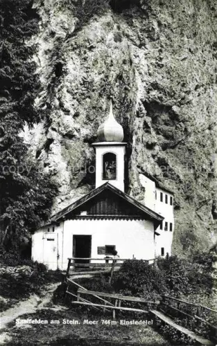 AK / Ansichtskarte Saalfelden Steinernes Meer Pinzgau-Pongau AT Einsiedelei Kapelle Fels Hoehle Weg Zwiebeldach