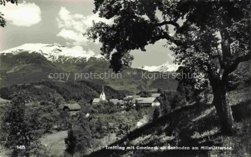 AK / Ansichtskarte Treffling Seeboden Millstaettersee Kaernten AT Gmelneck Millstaettersee Kirchturm Berge Alpen Wald Dorf