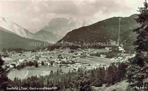 AK / Ansichtskarte SEEFELD Tirol AT Gschwandtkopflift Skilift Stadtpanorama Berge Tannenwald Talblick Karwendel