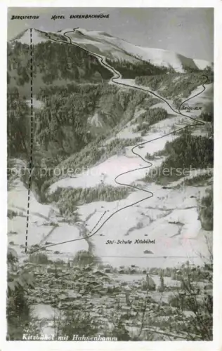 AK / Ansichtskarte Kitzbuehel Tirol AT Hahnenkamm Ski-Schule-Kitzbuehel Hotel-Ehrenbachhoehe Seidl-Alm Bergstation Winterlandschaft Schnee Skipiste Luftbild