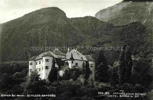 AK / Ansichtskarte Appiano Eppan Bolzano Suedtirol IT Schloss-Gandegg Castel-Ganda Burg Berge Wald Bozen
