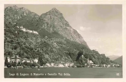 AK / Ansichtskarte St Mamette San Mamette Lago di Lugano IT Lago-di-Lugano Castello-Val-Solda See Dorf Berge Wald Ufer Kirche